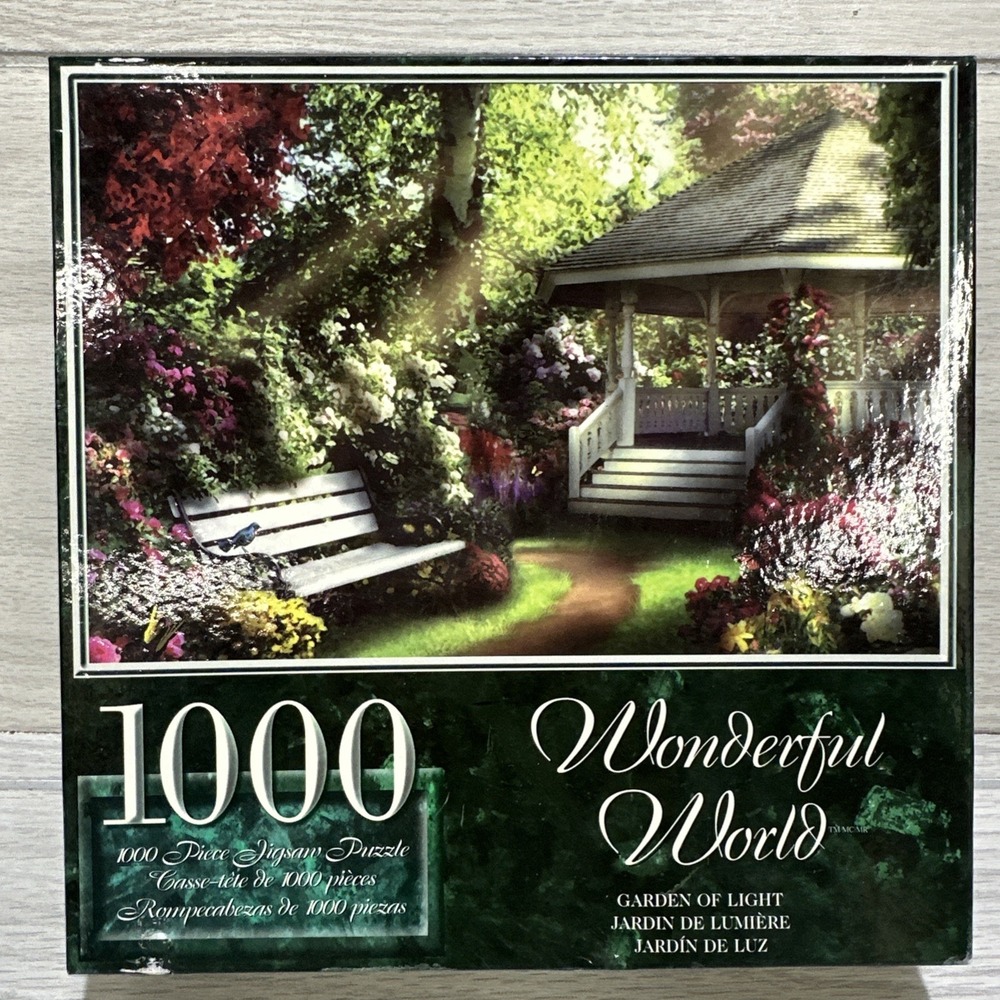 WONDERFUL WORLD 1000PC Puzzle 29x19" Garden of Light *Factory Sealed*‎